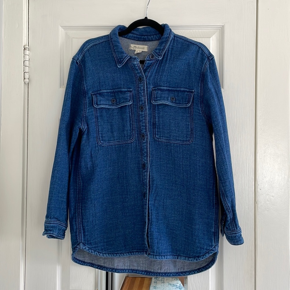 Madewell Indigo double weave denim shirt jacket 100% cotton small